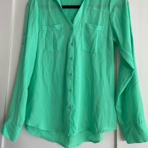 Green button down
